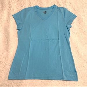 🌸 3/$15 Champion Women’s Blue V-Neck Loose Fit Short Sleeve Shirt Size Medium